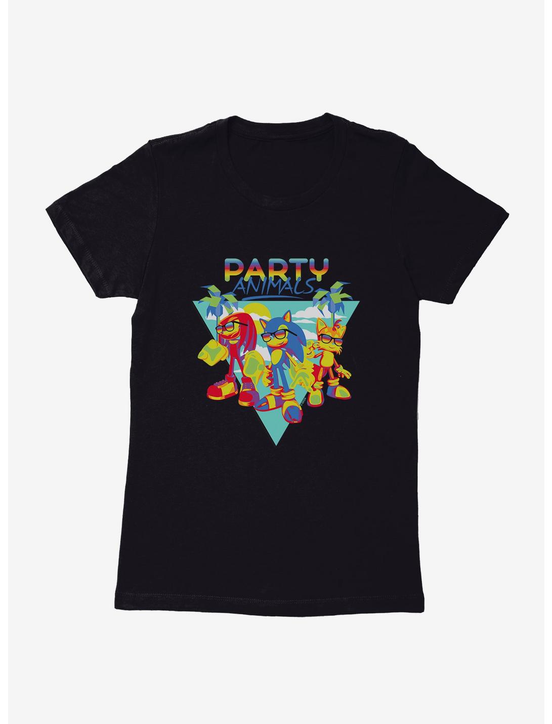 Sonic The Hedgehog Summer Party Animals Womens T-Shirt, BLACK, hi-res