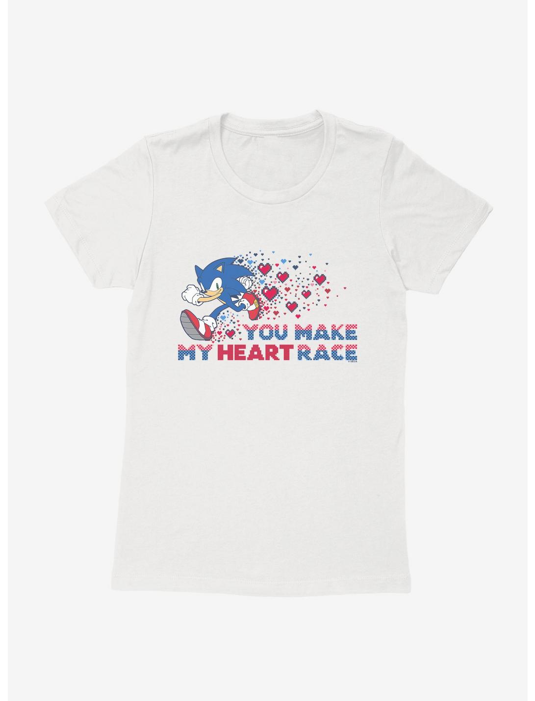Sonic The Hedgehog Valentine Gaming Heart Race Womens T-Shirt, WHITE, hi-res