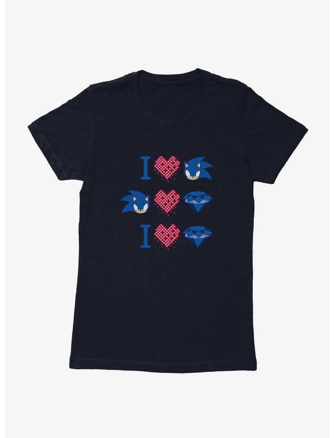 Sonic The Hedgehog Valentine Gaming Icons Womens T-Shirt, MIDNIGHT NAVY, hi-res