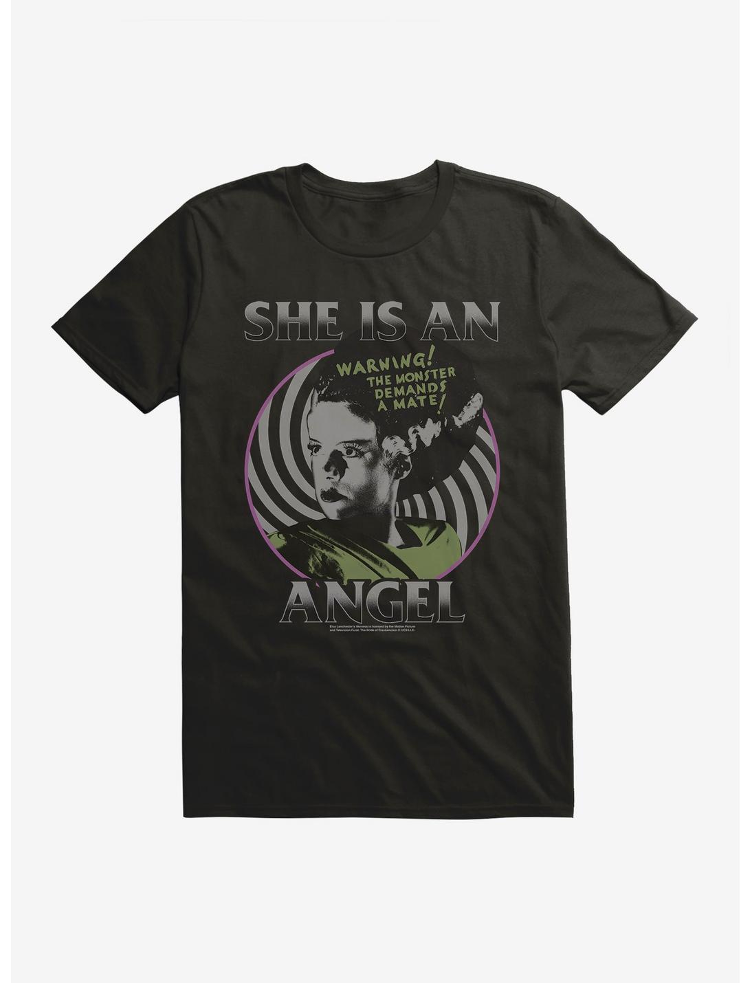 Universal Monsters Bride Of Frankenstein Angel T-Shirt, BLACK, hi-res
