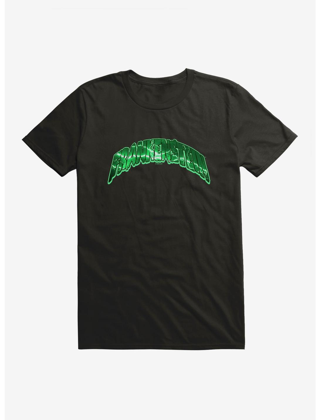 Universal Monsters Frankenstein Electricity Font T-Shirt , BLACK, hi-res