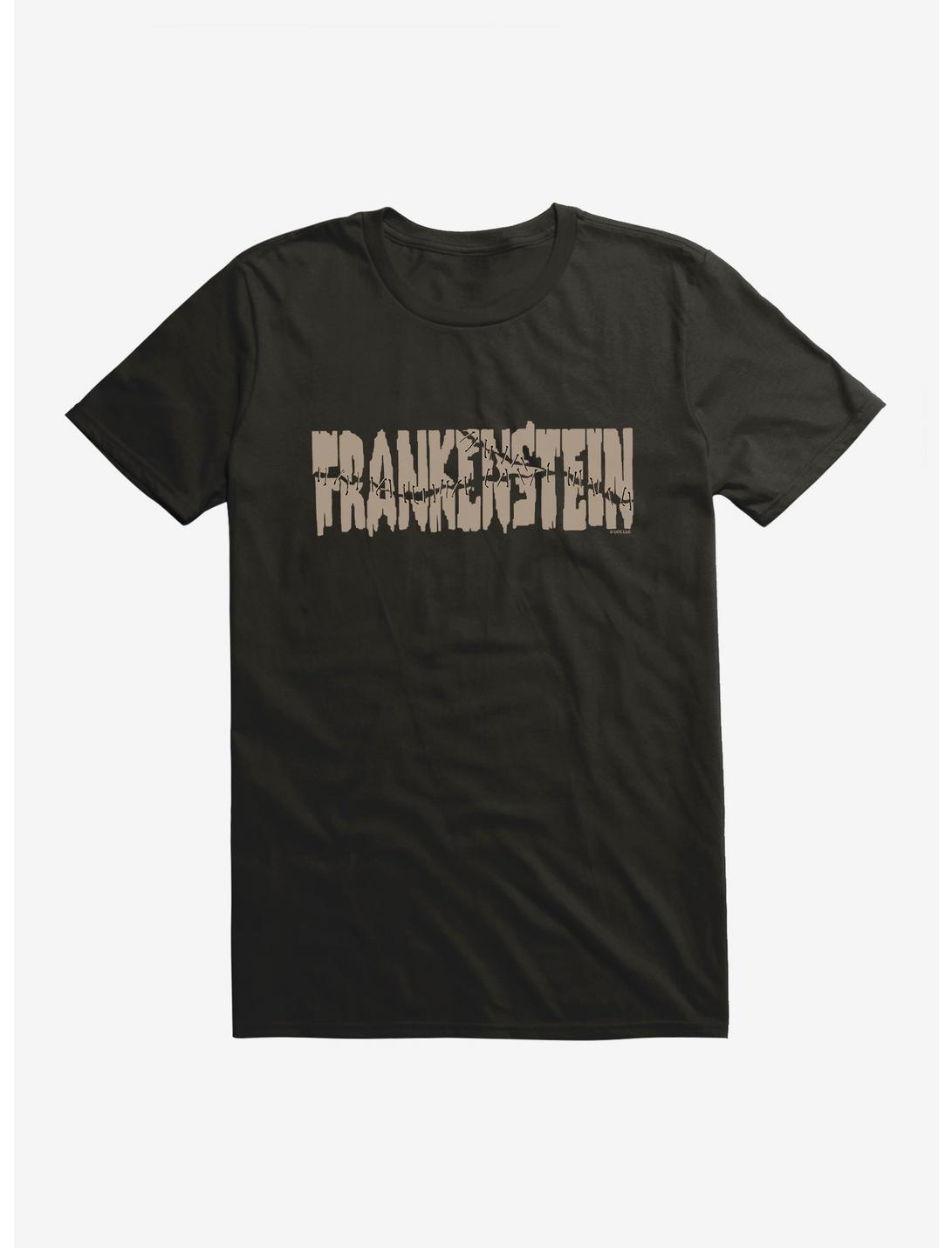 Universal Monsters Frankenstein Font Stitches T-Shirt, BLACK, hi-res