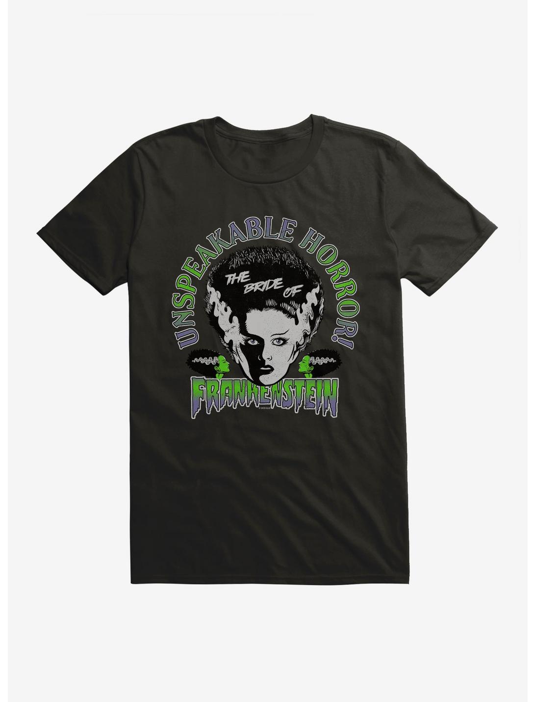 Universal Monsters Bride Of Frankenstein Unspeakable Horror T-Shirt, BLACK, hi-res