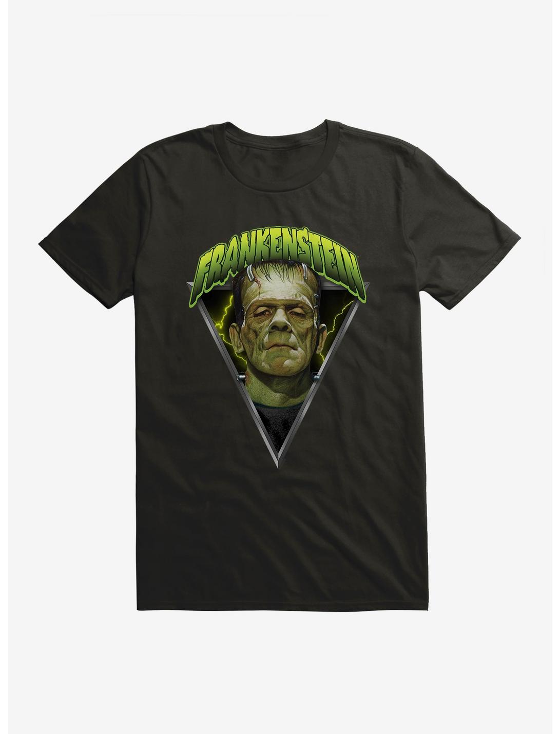 Universal Monsters Frankenstein Metal Portrait T-Shirt , BLACK, hi-res