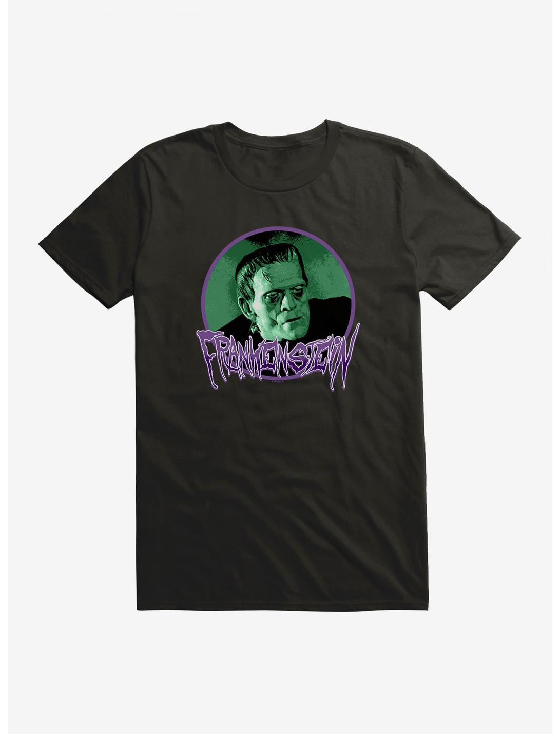 Universal Monsters Frankenstein Round Portrait T-Shirt , BLACK, hi-res