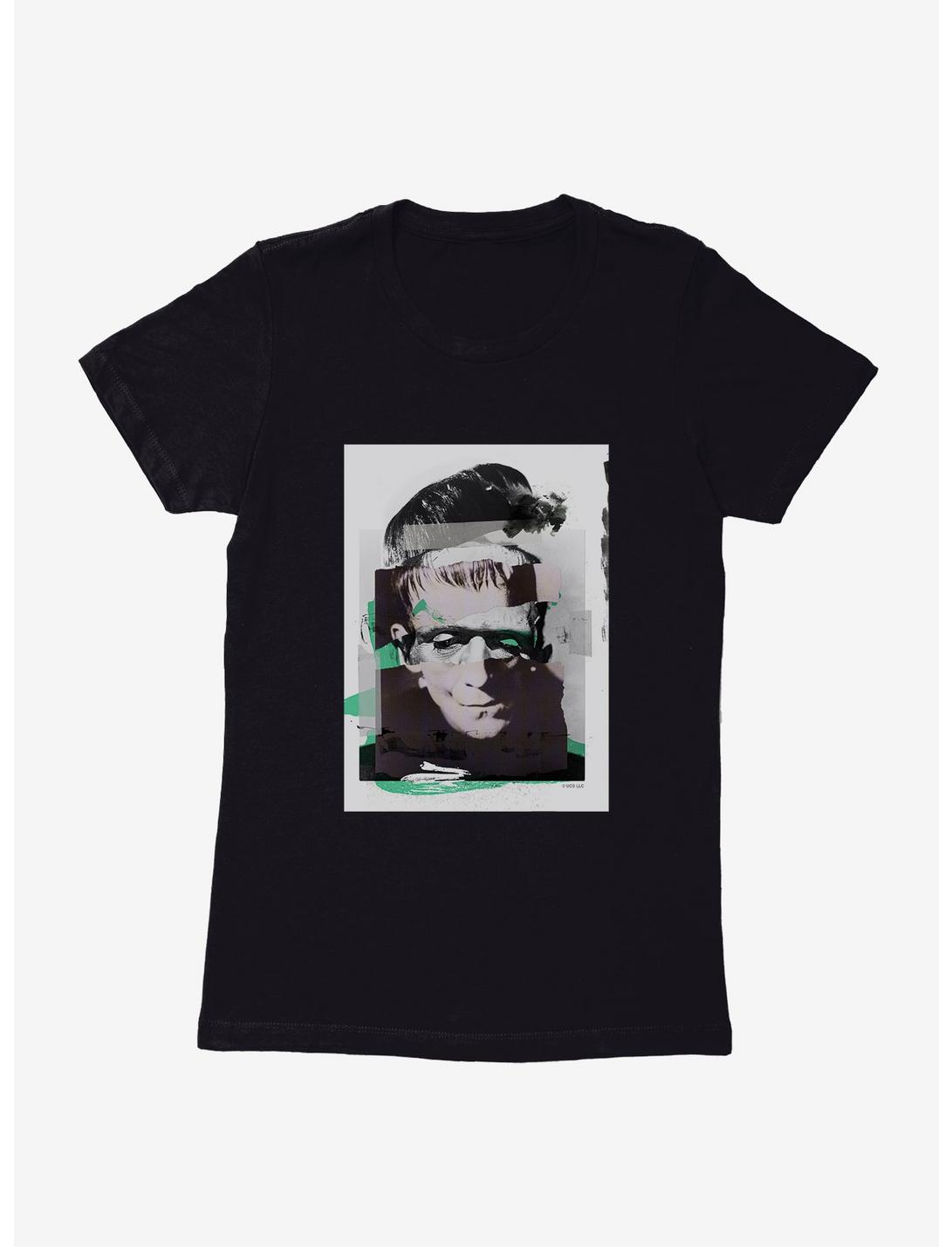 Universal Monsters Frankenstein Distorted Portrait Womens T-Shirt, BLACK, hi-res