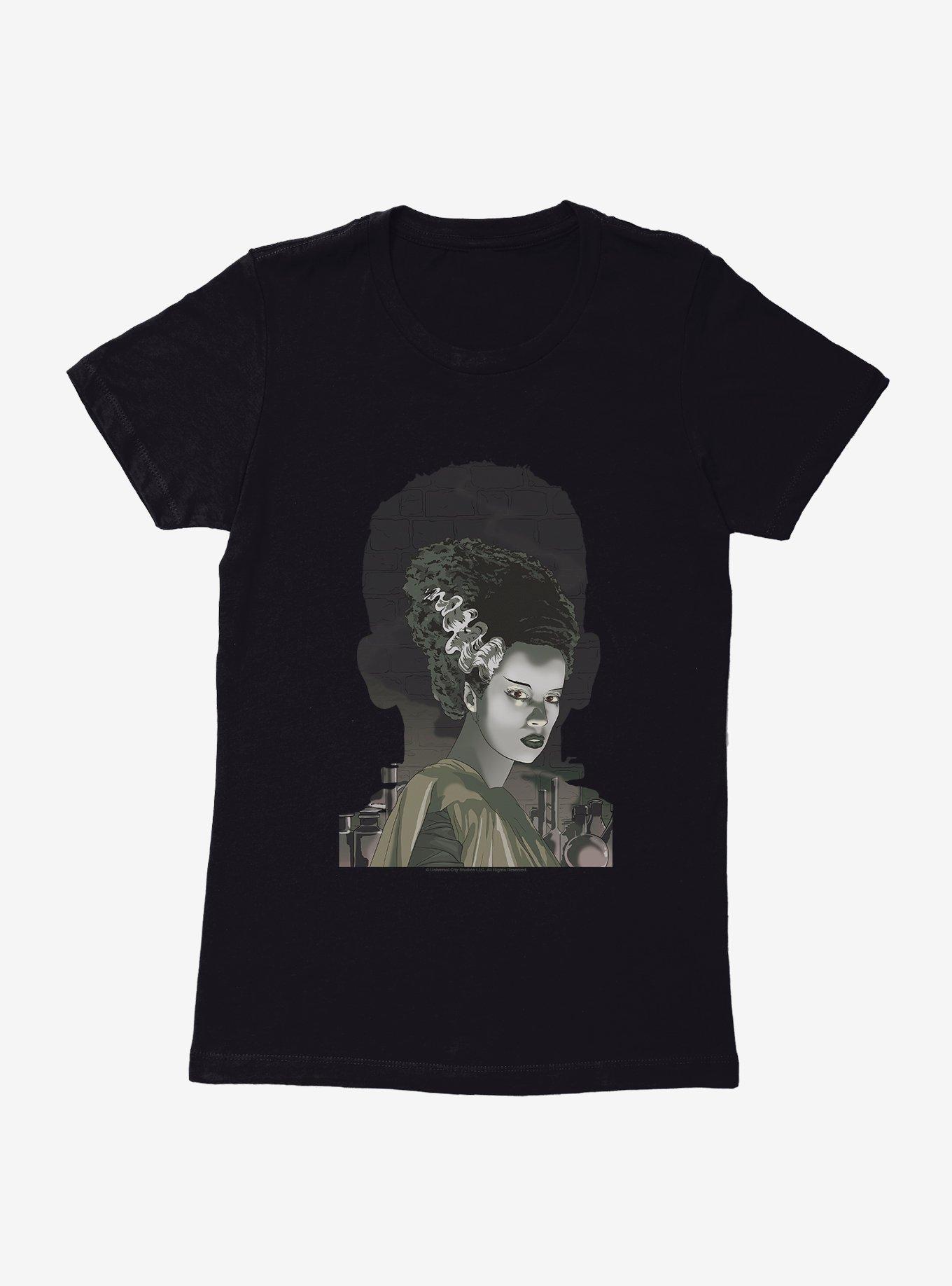 Universal Monsters Bride Of Frankenstein Shadows Womens T-Shirt, BLACK, hi-res