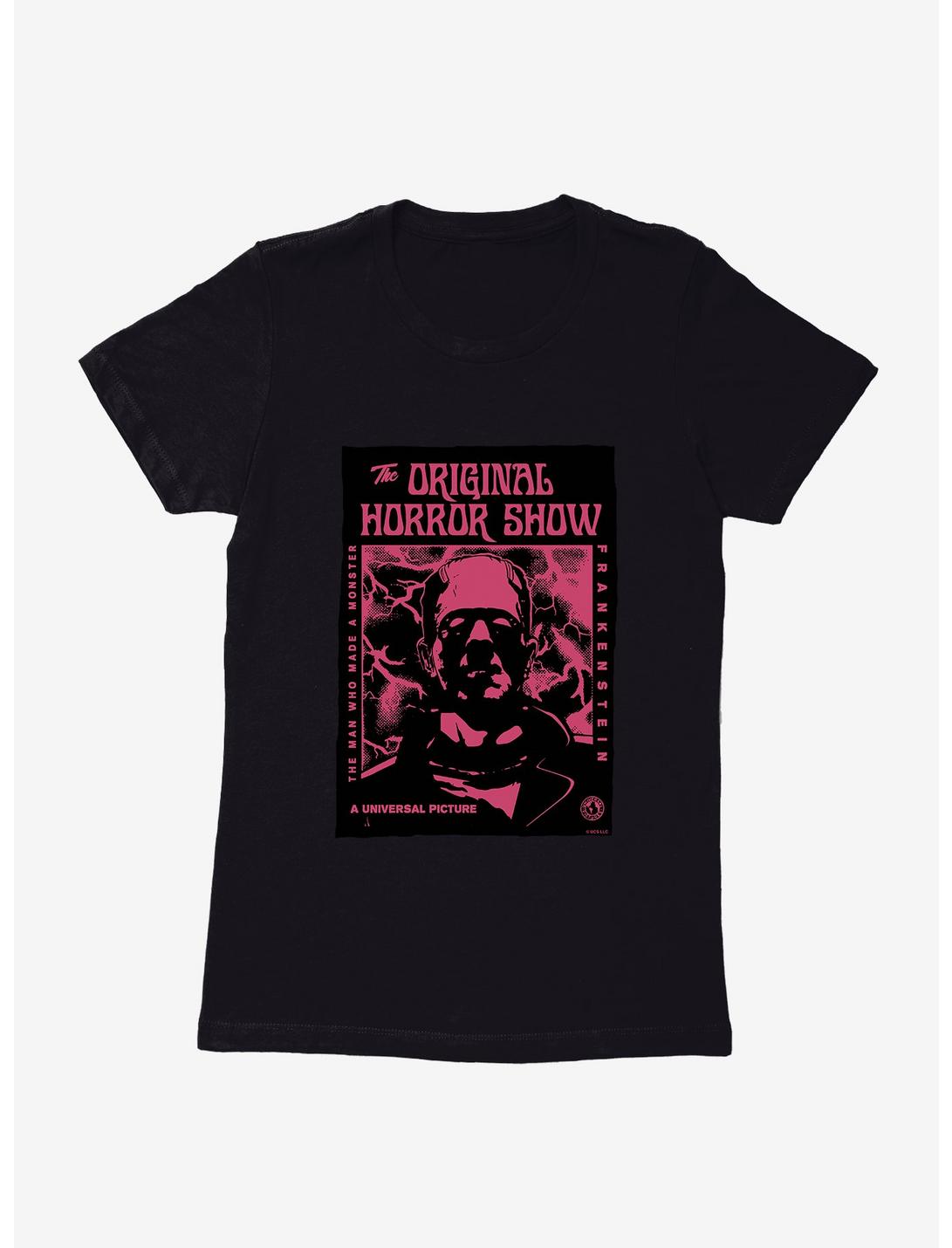 Universal Monsters Frankenstein Pink Face Womens T-Shirt, BLACK, hi-res