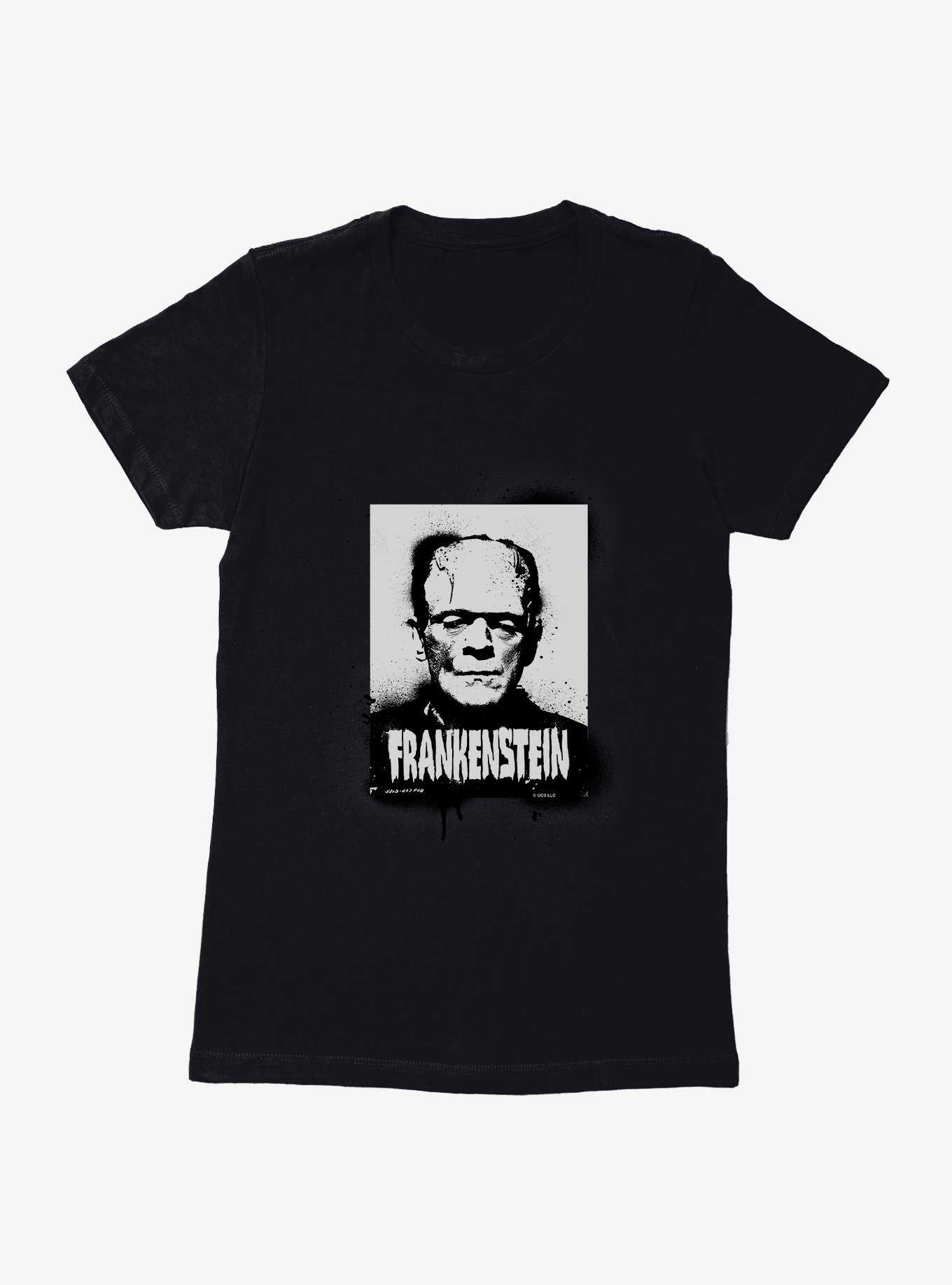 Universal Monsters Frankenstein Spray Paint Portrait Womens T-Shirt, , hi-res
