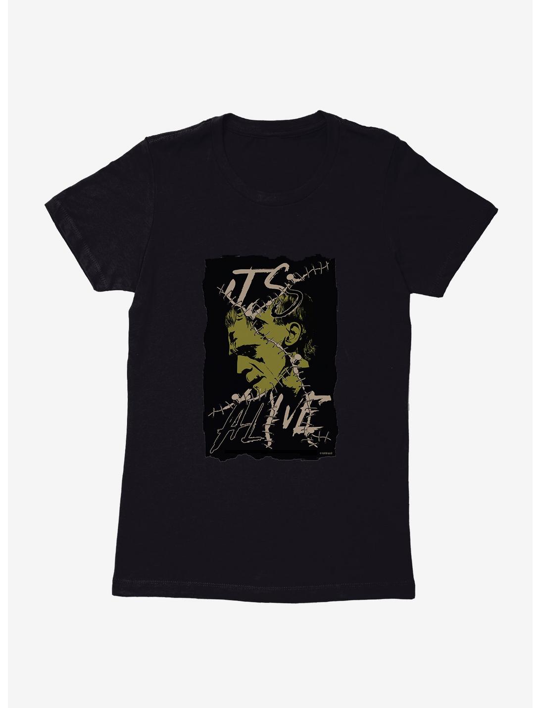 Universal Monsters Frankenstein Alive Portrait Womens T-Shirt, BLACK, hi-res