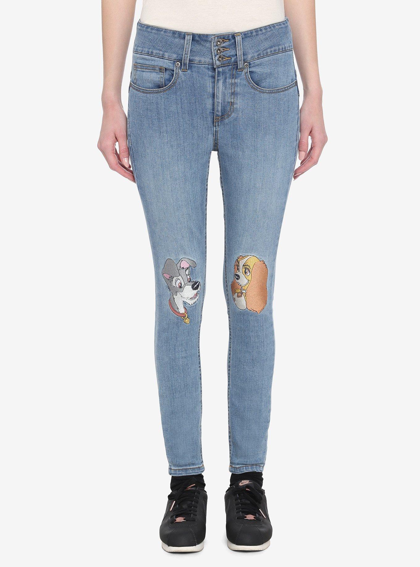 Disney Valentine's Lady & The Tramp Knee Patch Jeggings, MULTI, hi-res