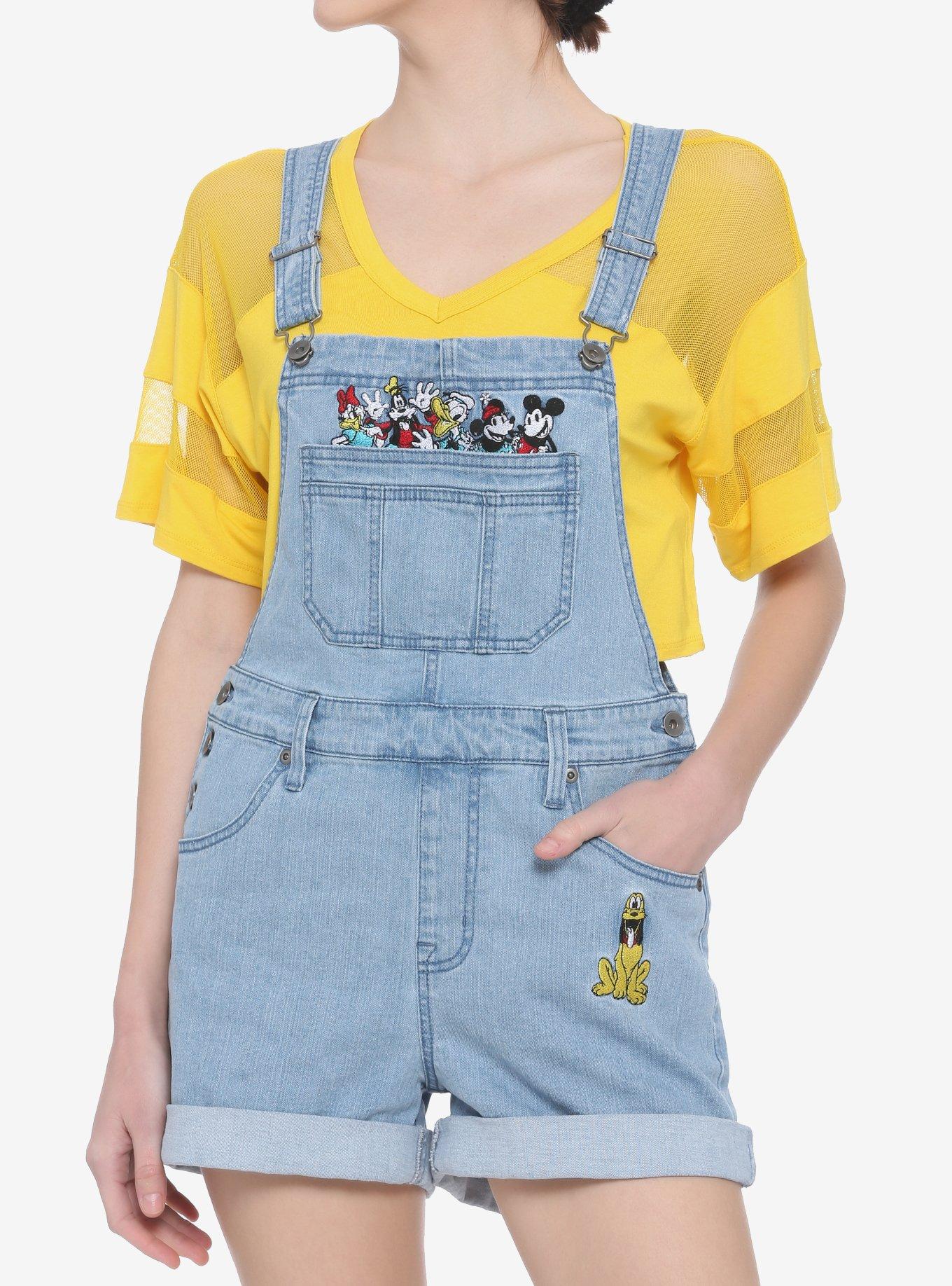 Disney The Sensational Six Embroidered Denim Shortalls, MULTI, hi-res