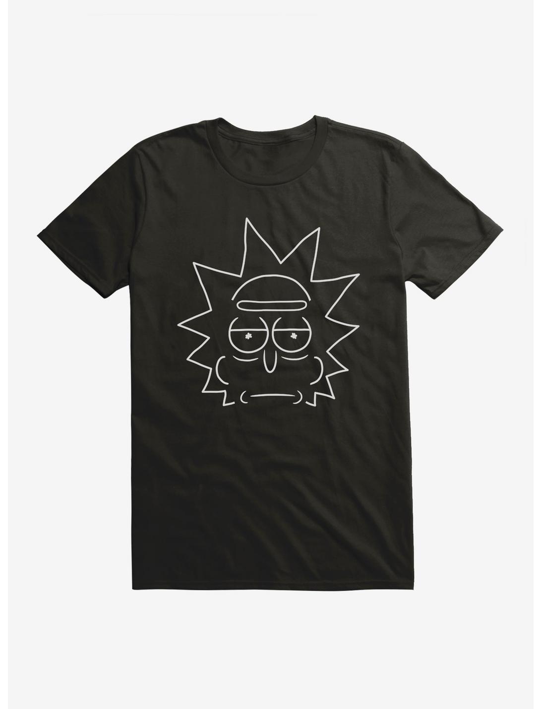 Rick And Morty Rick Face Outline T-Shirt, BLACK, hi-res