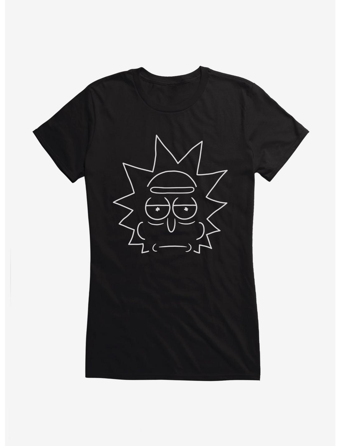 Rick And Morty Rick Face Outline Girls T-Shirt, , hi-res