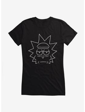 Rick And Morty Rick Face Outline Girls T-Shirt, , hi-res