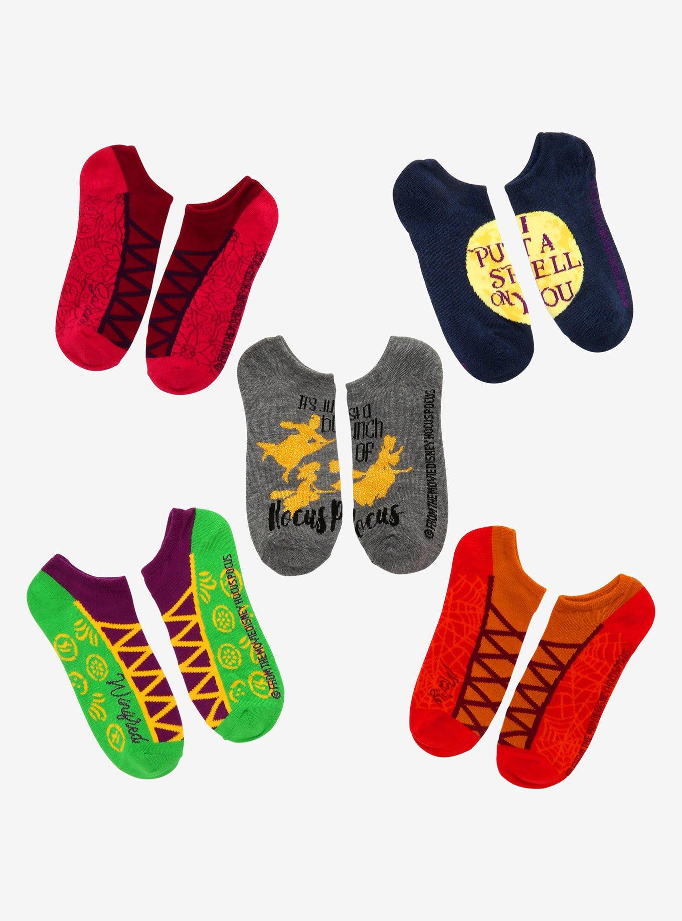 Disney Hocus Pocus Sanderson Sisters No-Show Socks 5 Pair, , hi-res