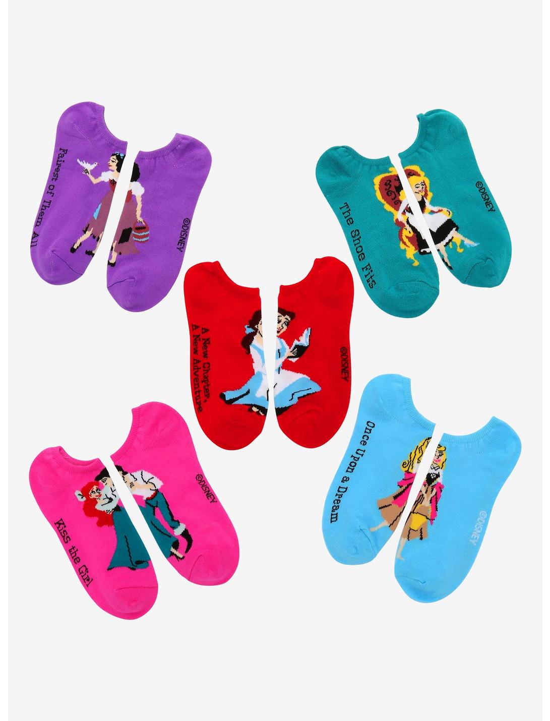 Disney Princess No-Show Socks 5 Pair, , hi-res