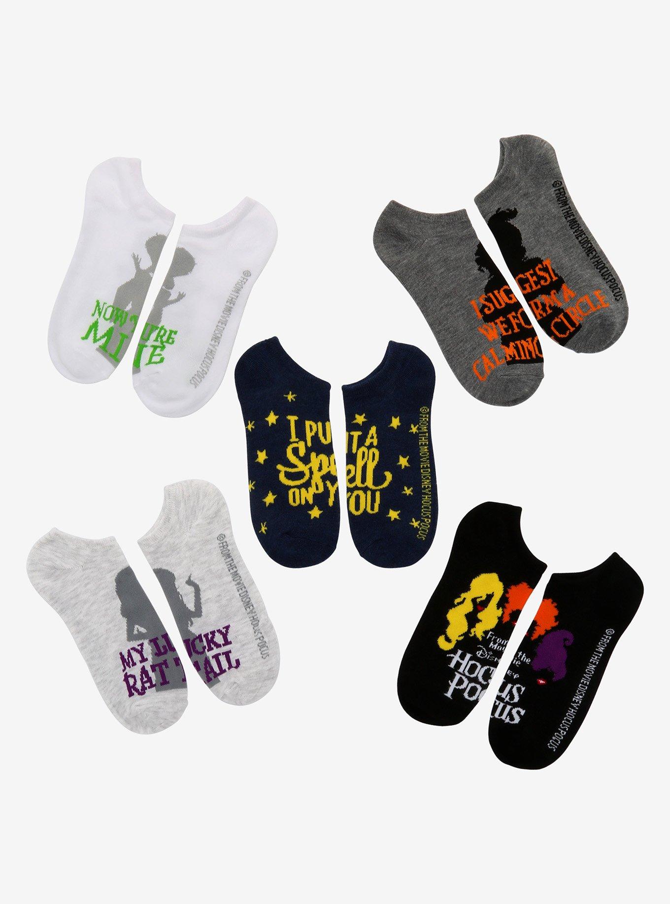 Disney Hocus Pocus Quote No-Show Socks 5 Pair, , hi-res