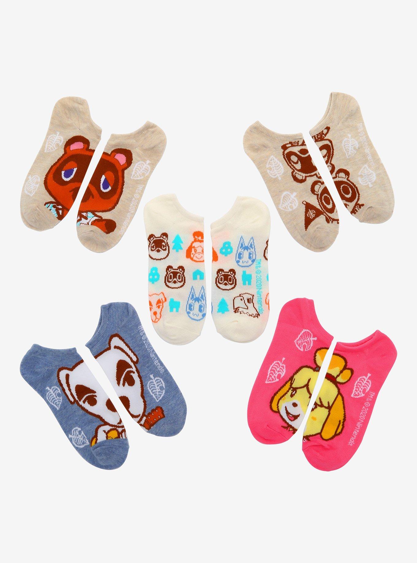 Animal Crossing Character No-Show Socks 5 Pair, , hi-res