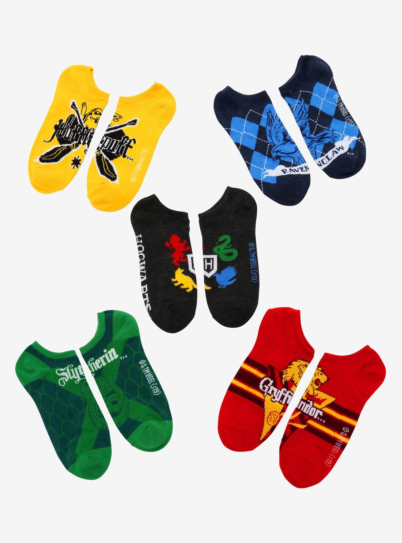 Harry Potter Hogwarts House No-Show Socks 5 Pair, , hi-res