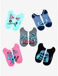 Disney Lilo & Stitch Multicolor No-Show Socks 5 Pair, , hi-res