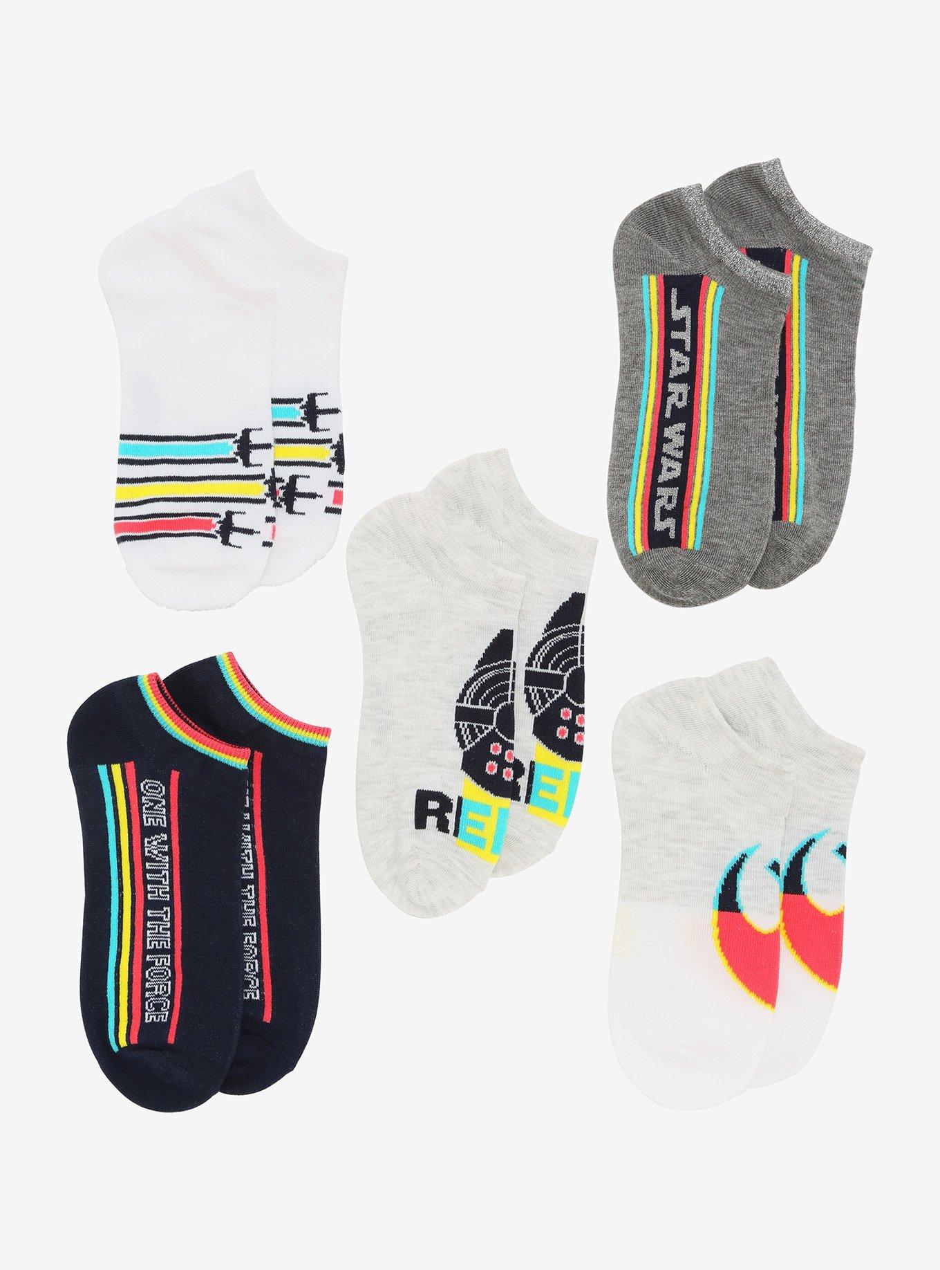 Star Wars Rebel No-Show Socks 5 Pair, , hi-res