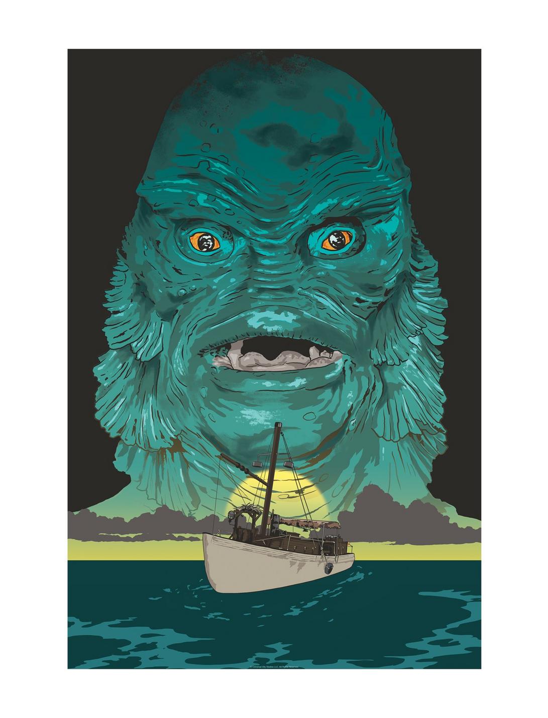 Universal Monsters Creature From The Black Lagoon Beware Of The Creature Poster, WHITE, hi-res