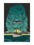 Universal Monsters Creature From The Black Lagoon Beware Of The Creature Poster, WHITE, hi-res