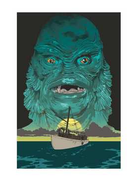 Universal Monsters Creature From The Black Lagoon Beware Of The Creature Poster, , hi-res