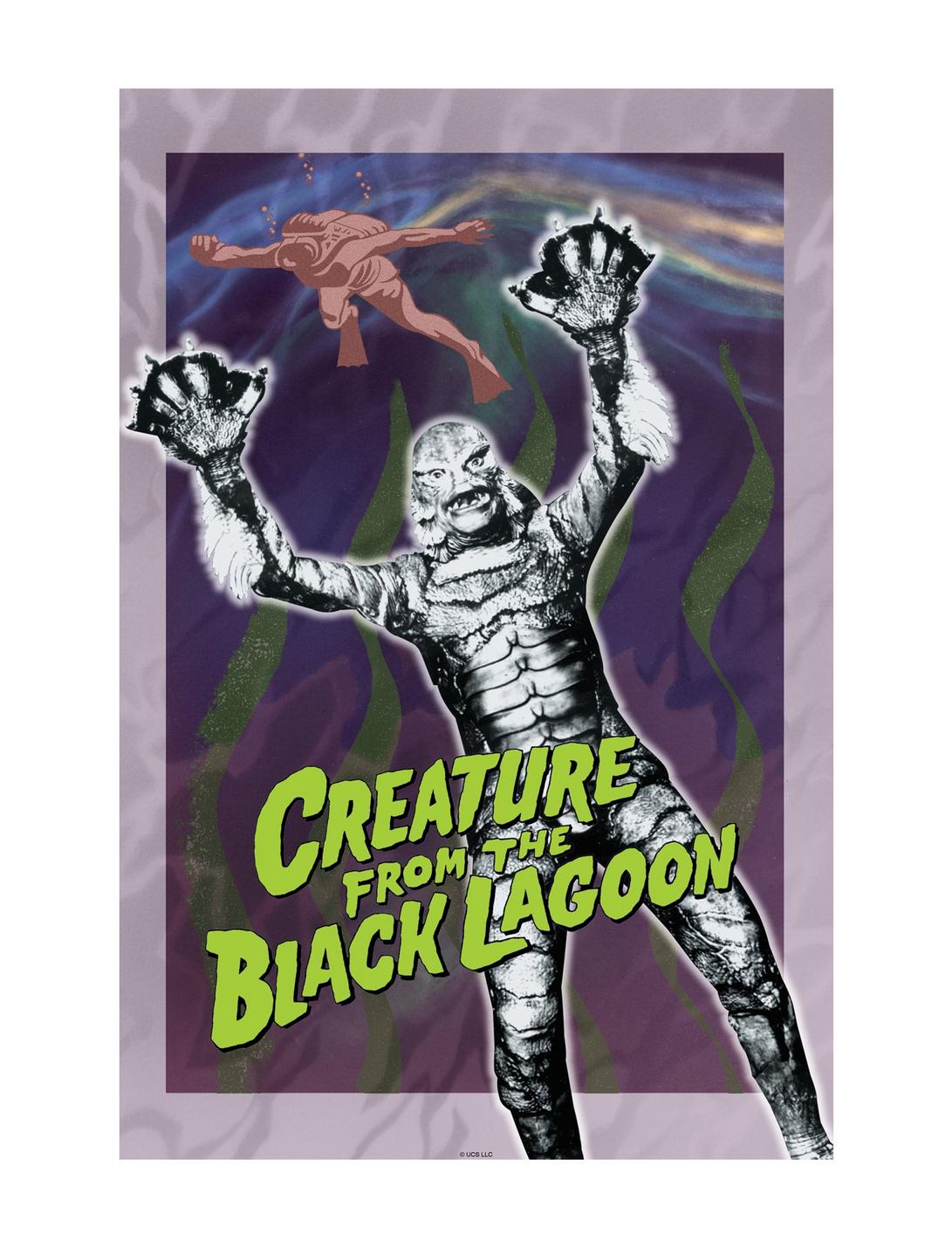 Universal Monsters Creature From The Black Lagoon Beware Poster, WHITE, hi-res