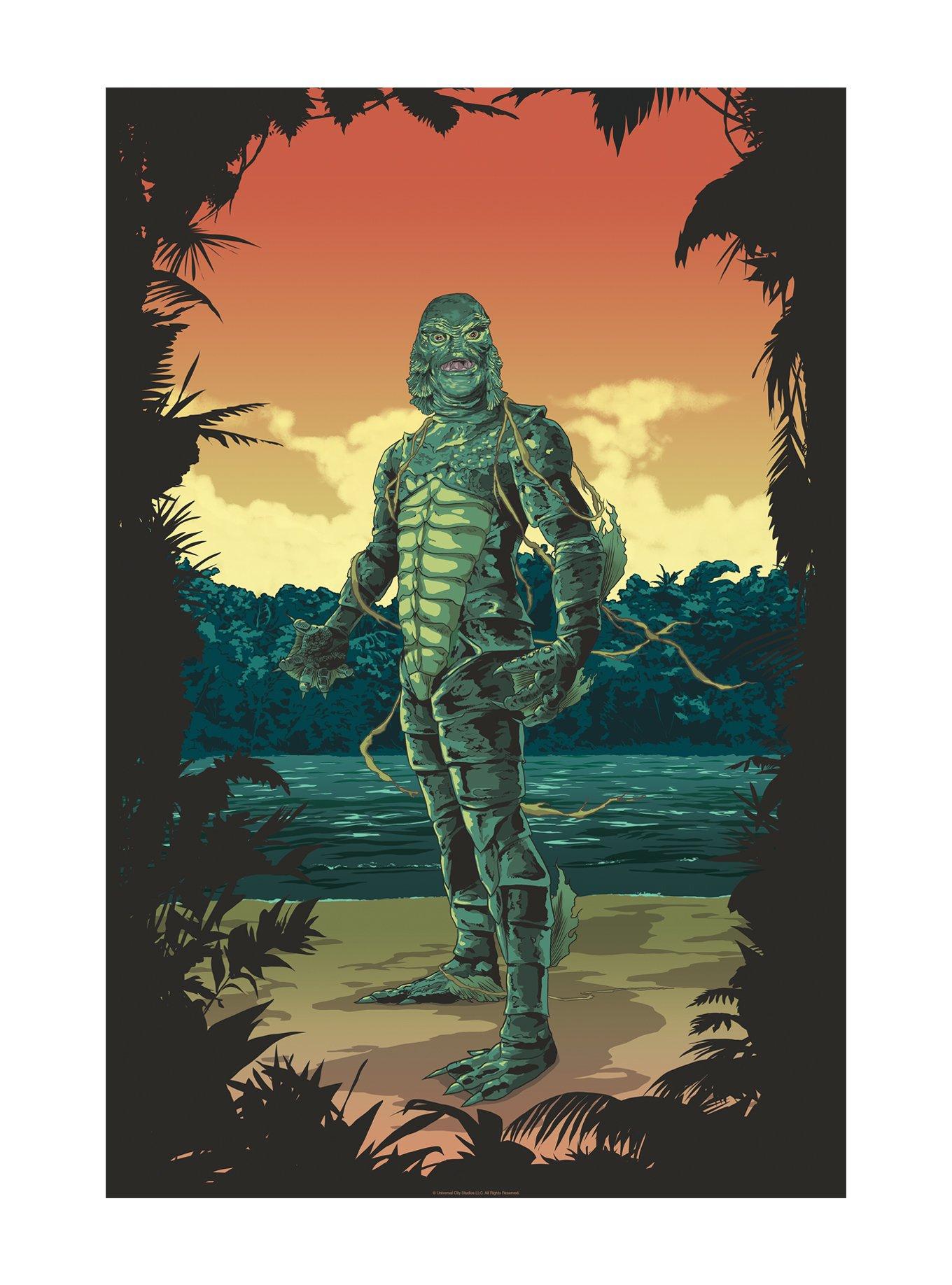 Universal Monsters Creature From The Black Lagoon Comic Art Sunset Poster, , hi-res