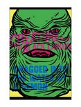 Universal Monsters Creature From The Black Lagoon Dragged Into Water Poster, WHITE, hi-res
