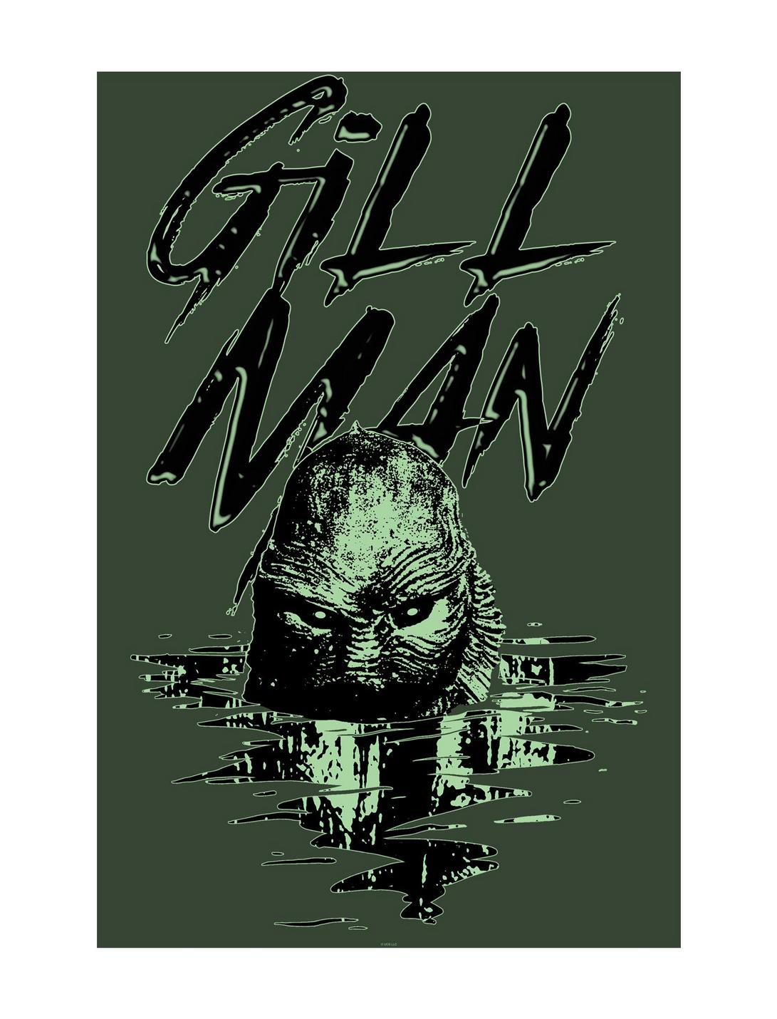 Universal Monsters Creature From The Black Lagoon Gill Man Poster, WHITE, hi-res