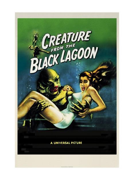 Universal Monsters Creature From The Black Lagoon Movie Poster - WHITE ...