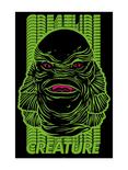 Universal Monsters Creature From The Black Lagoon Stacked Poster, WHITE, hi-res
