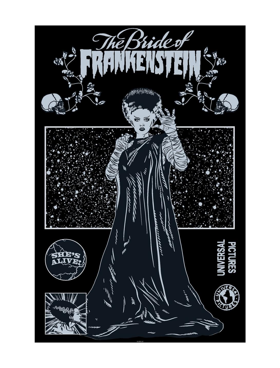 Universal Monsters The Bride Of Frankenstein Made Dead Poster, WHITE, hi-res
