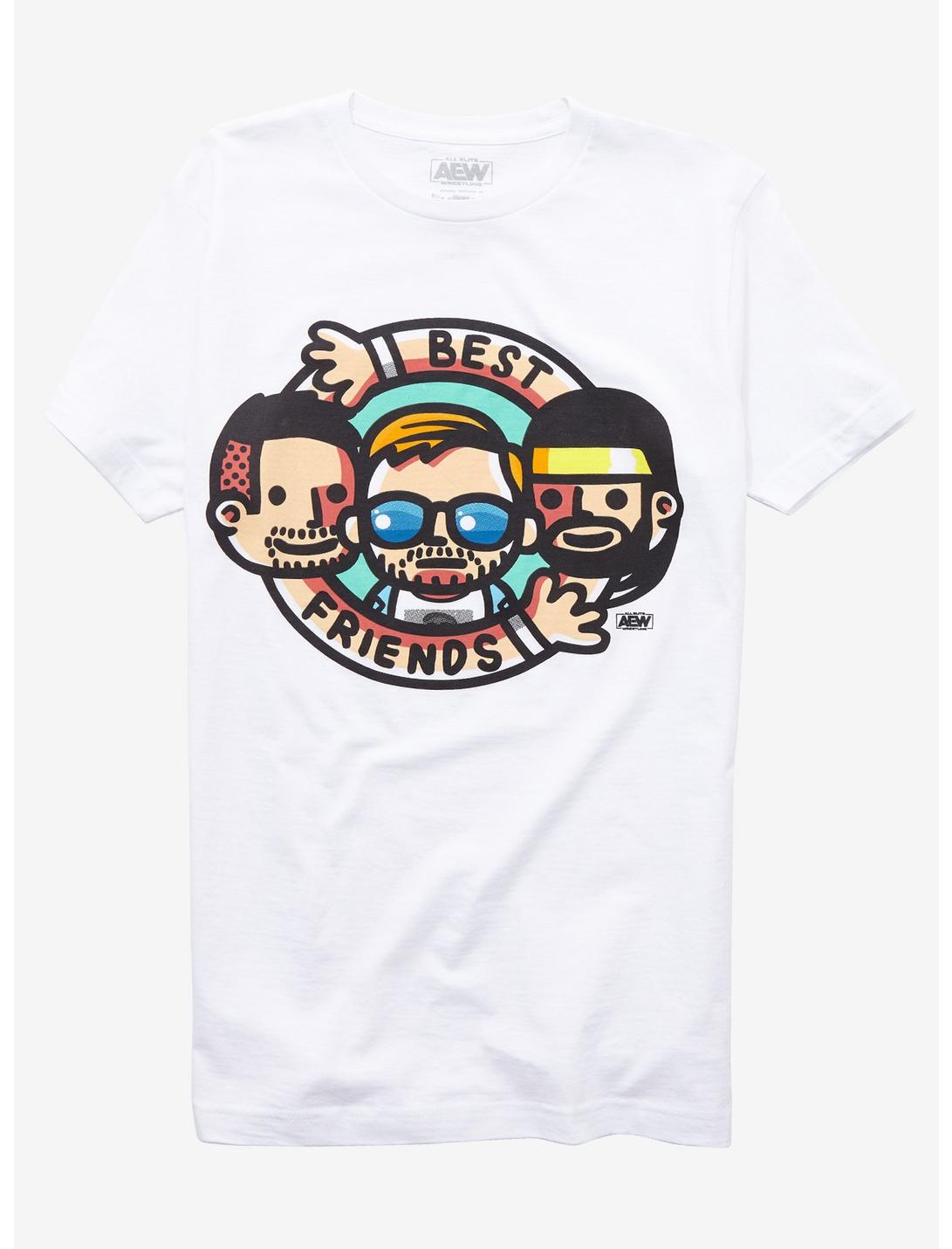 All Elite Wrestling Best Friends Cartoon T-Shirt, WHITE, hi-res