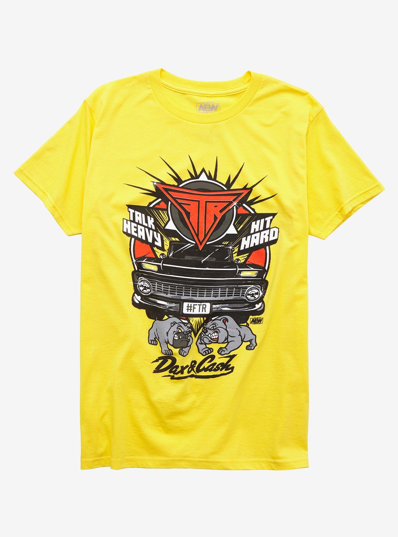 All Elite Wrestling FTR Talk Heavy Hit Hard T-Shirt, GOLD, hi-res