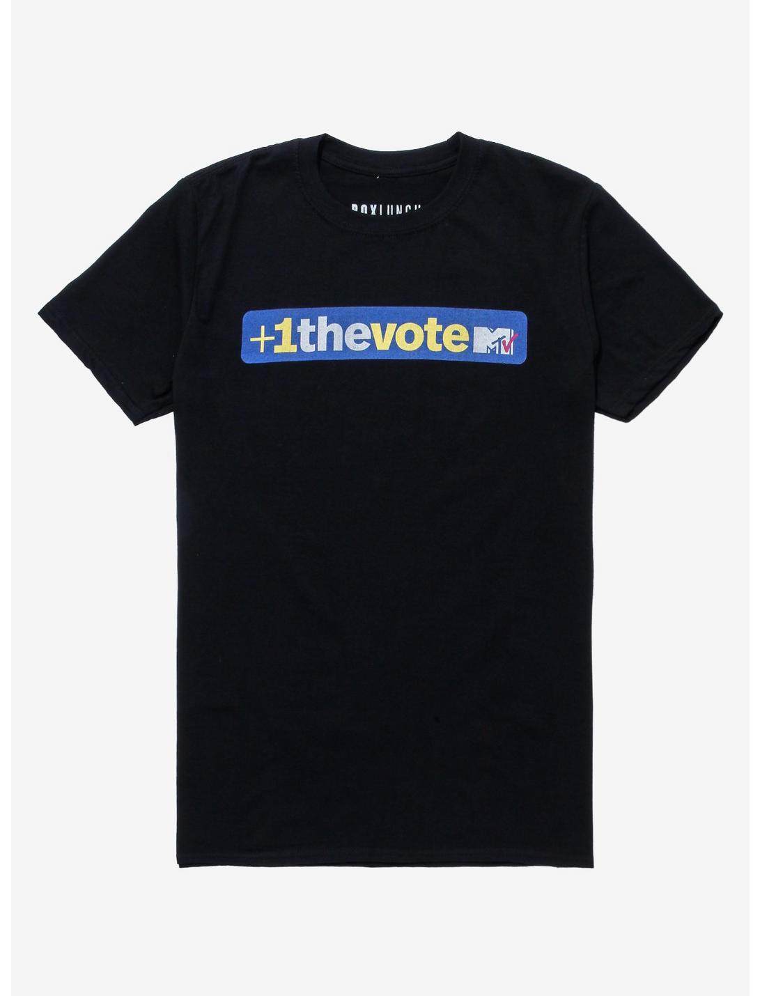 MTV Plus One The Vote T-Shirt - BoxLunch Exclusive, BLACK, hi-res