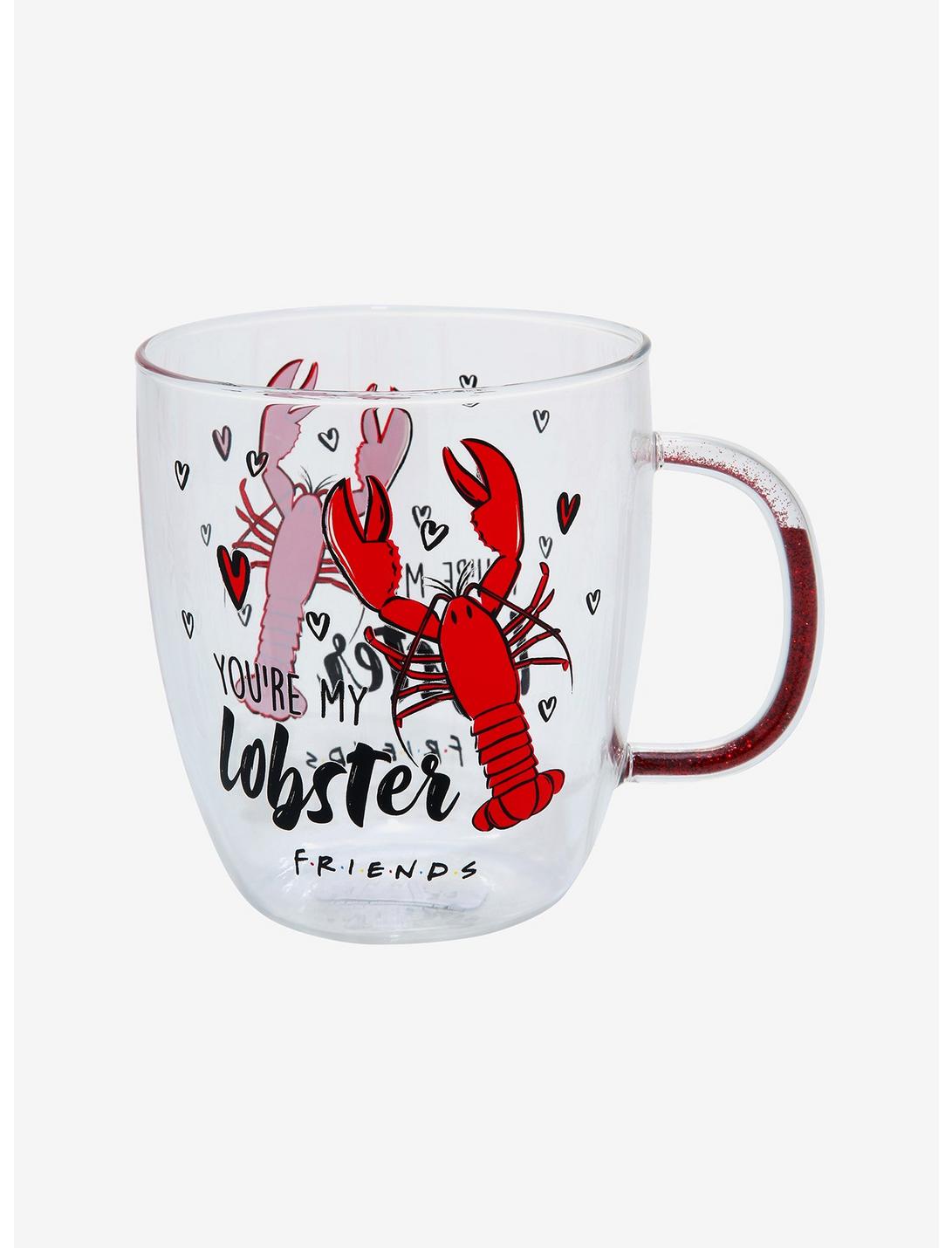 Friends Lobster Glitter Handle Glass Mug, , hi-res