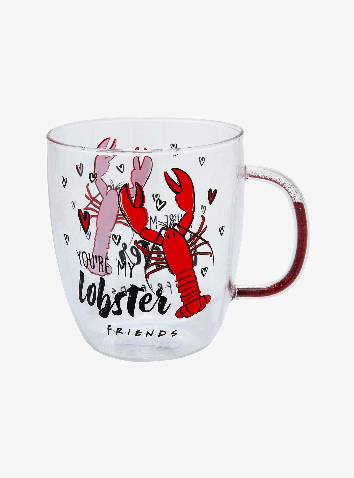 Friends Lobster Glitter Handle Glass Mug, , hi-res