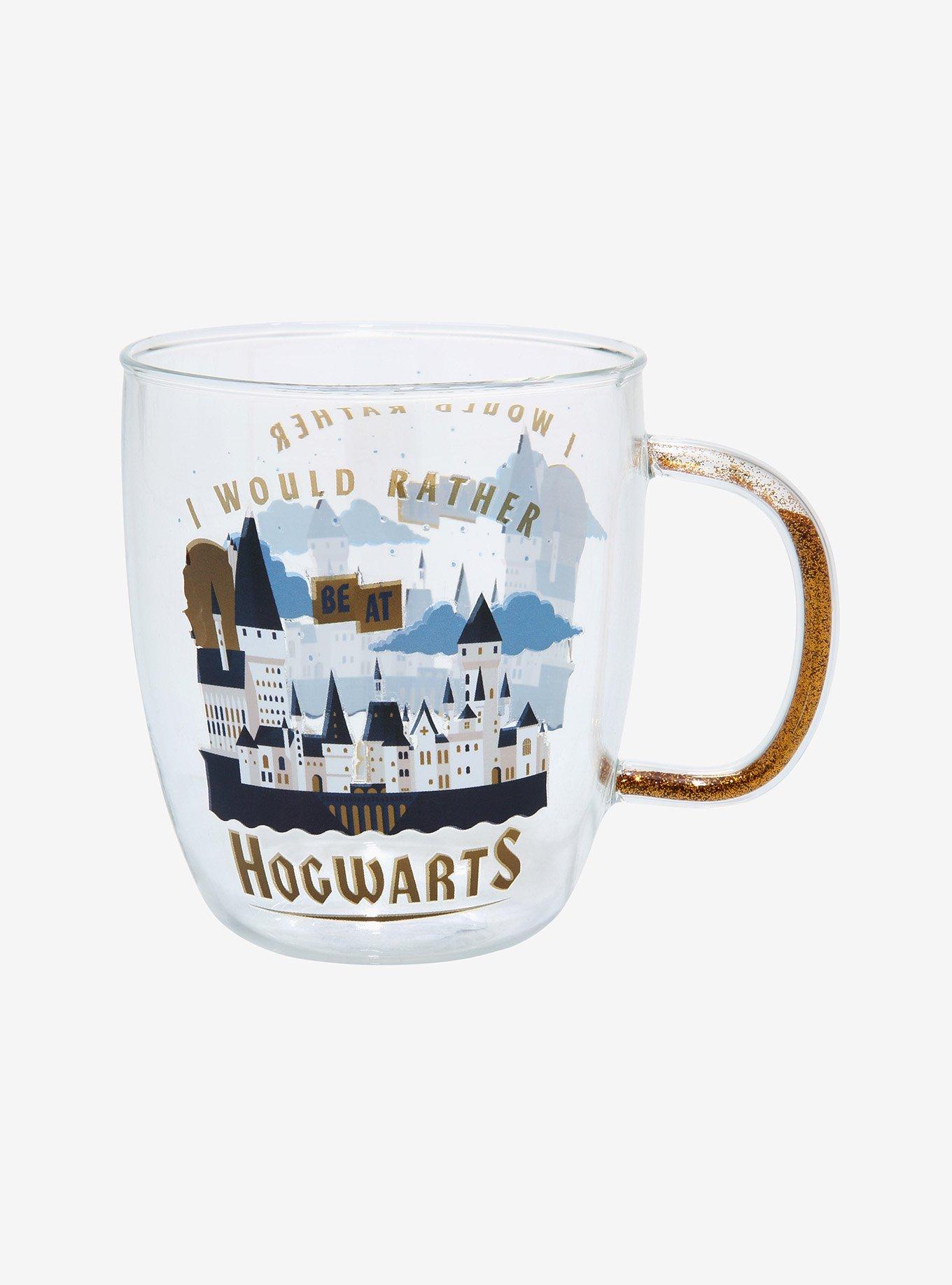 Harry Potter Hogwarts Glitter Handle Glass Mug, , hi-res