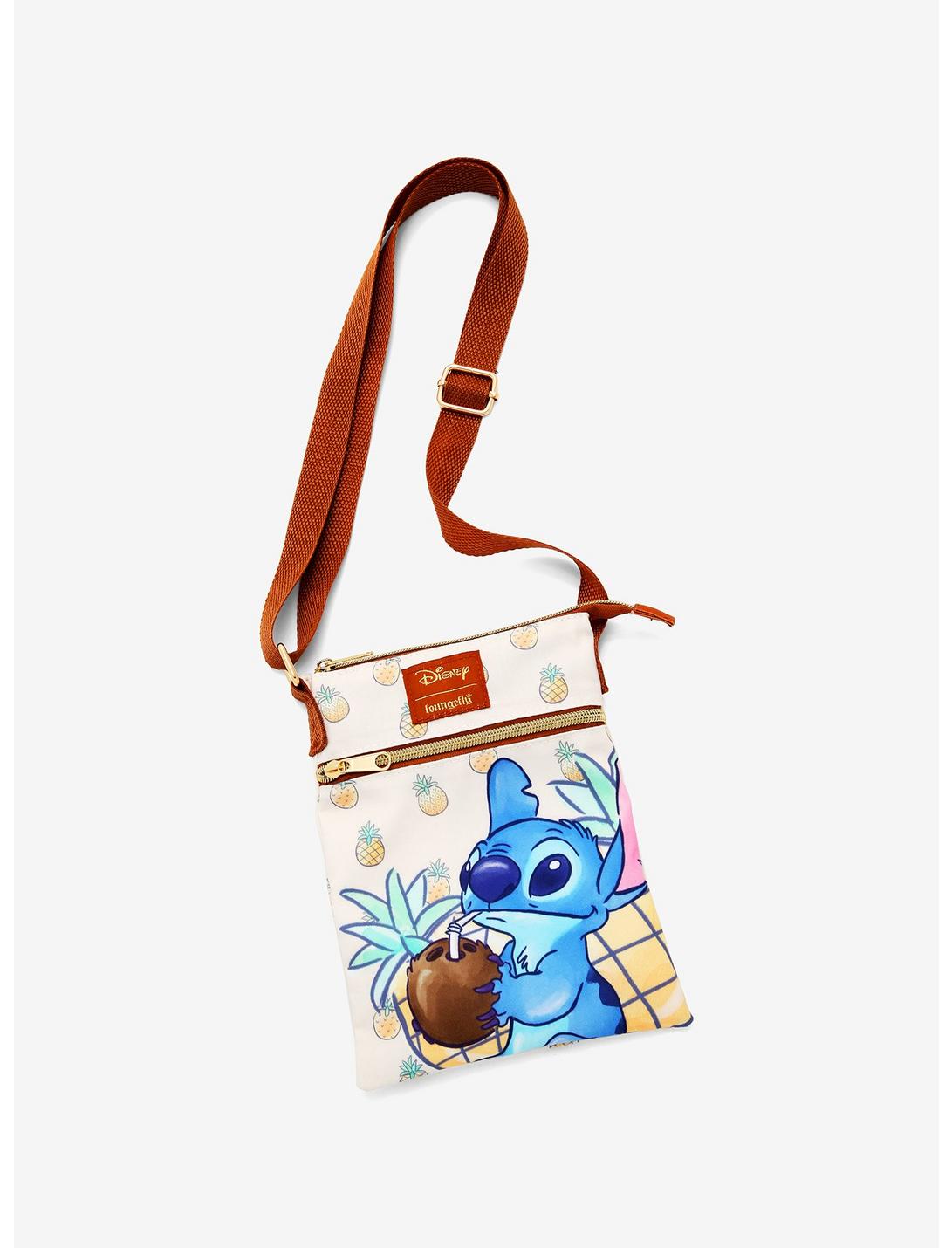 Loungefy Disney Lilo & Stitch Pineapple Passport Crossbody Bag, , hi-res