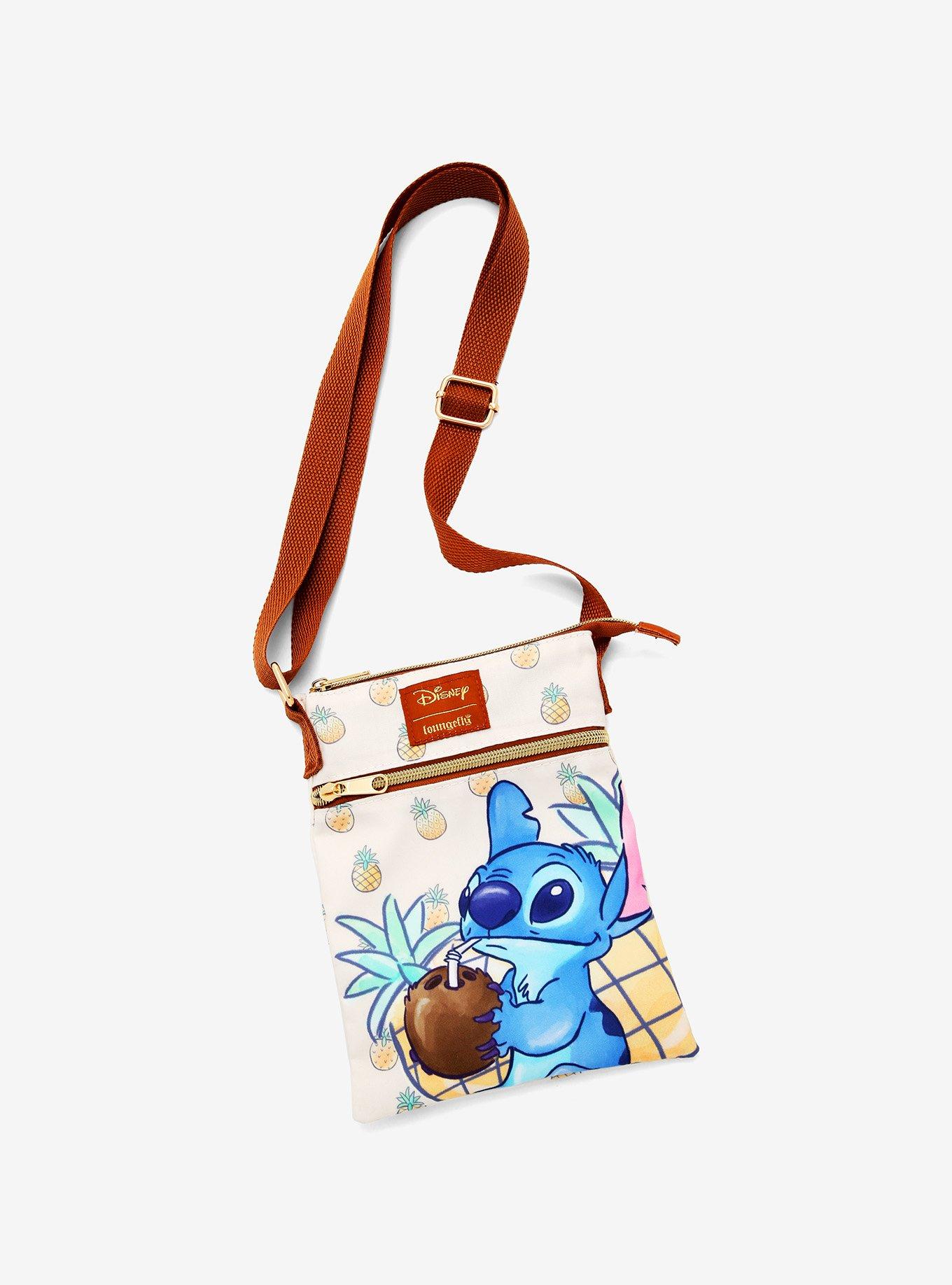 Loungefy Disney Lilo & Stitch Pineapple Passport Crossbody Bag, , hi-res