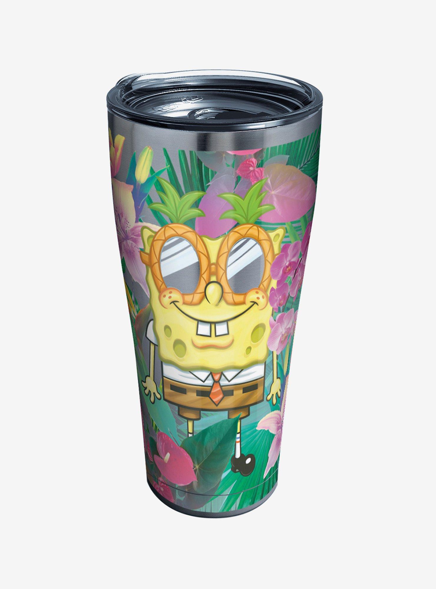 Spongebob Squarepants Tropical 30oz Stainless Steel Tumbler With Lid, , hi-res