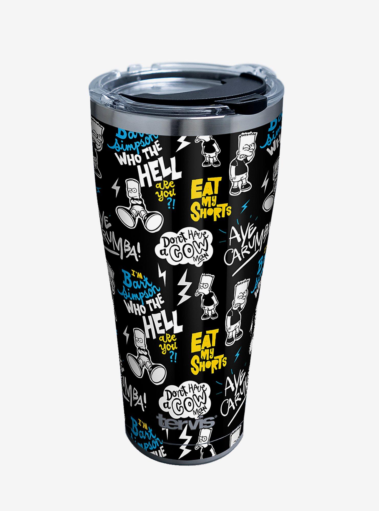 The Simpsons Bart Pattern 30oz Stainless Steel Tumbler With Lid | Hot Topic