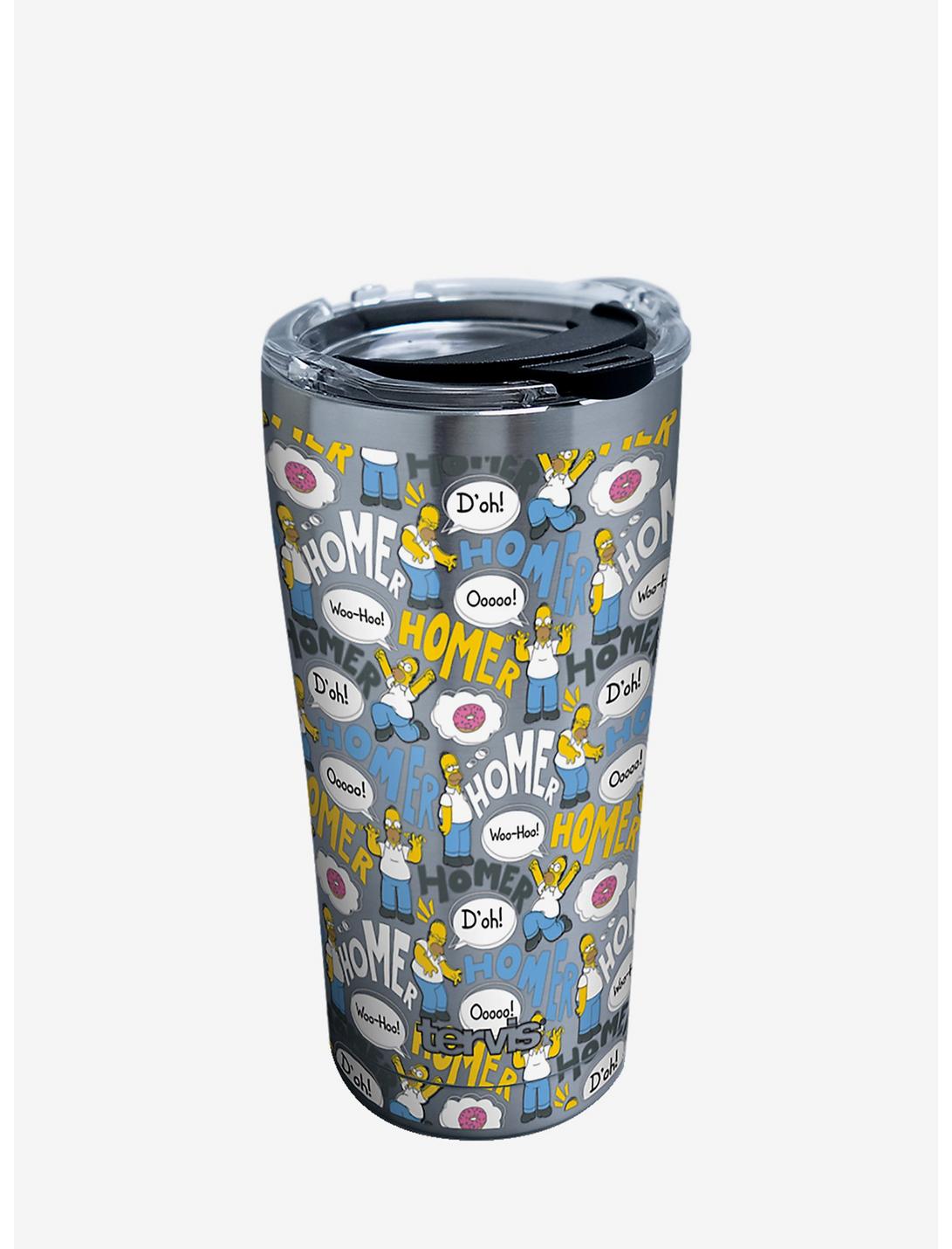 The Simpsons Homer Pattern 20oz Stainless Steel Tumbler With Lid, , hi-res