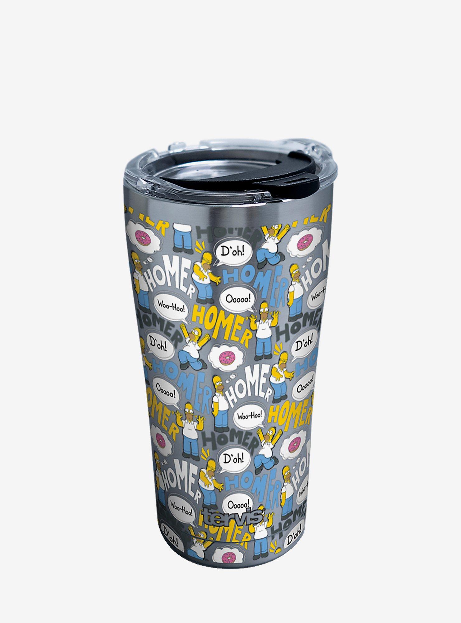 The Simpsons Homer Pattern 20oz Stainless Steel Tumbler With Lid, , hi-res