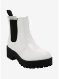 White Patent Slip-On Heeled Ankle Boots, MULTI, hi-res