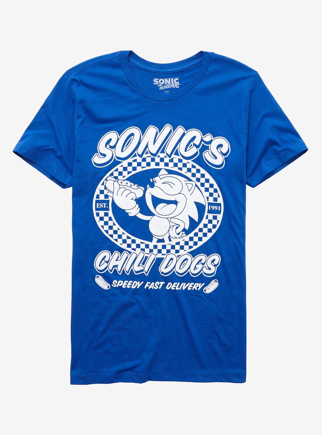 Sonic The Hedgehog Sonic's Chili Dogs T-Shirt, ROYAL, hi-res